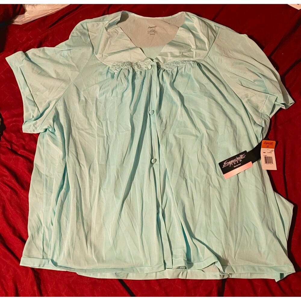 Exquisite Form Vanity Fair NWT Women’s Plus 3X Blue Nylon Knit Pajama Set
